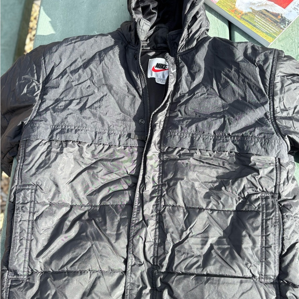 Vintage Nike Big Swoosh Puffer Jacket - 90s Streetwear - large (14-16)